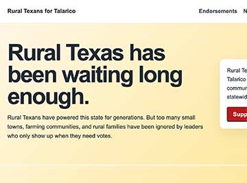 Rural Texans for Talarico sample page